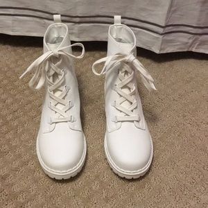 White combat boots